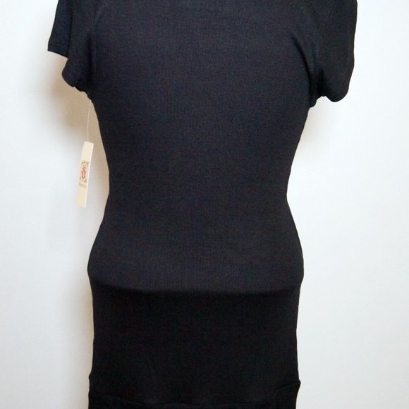 Womens long v-neck sweater, short sleeves, Large - Picture 3 of 6